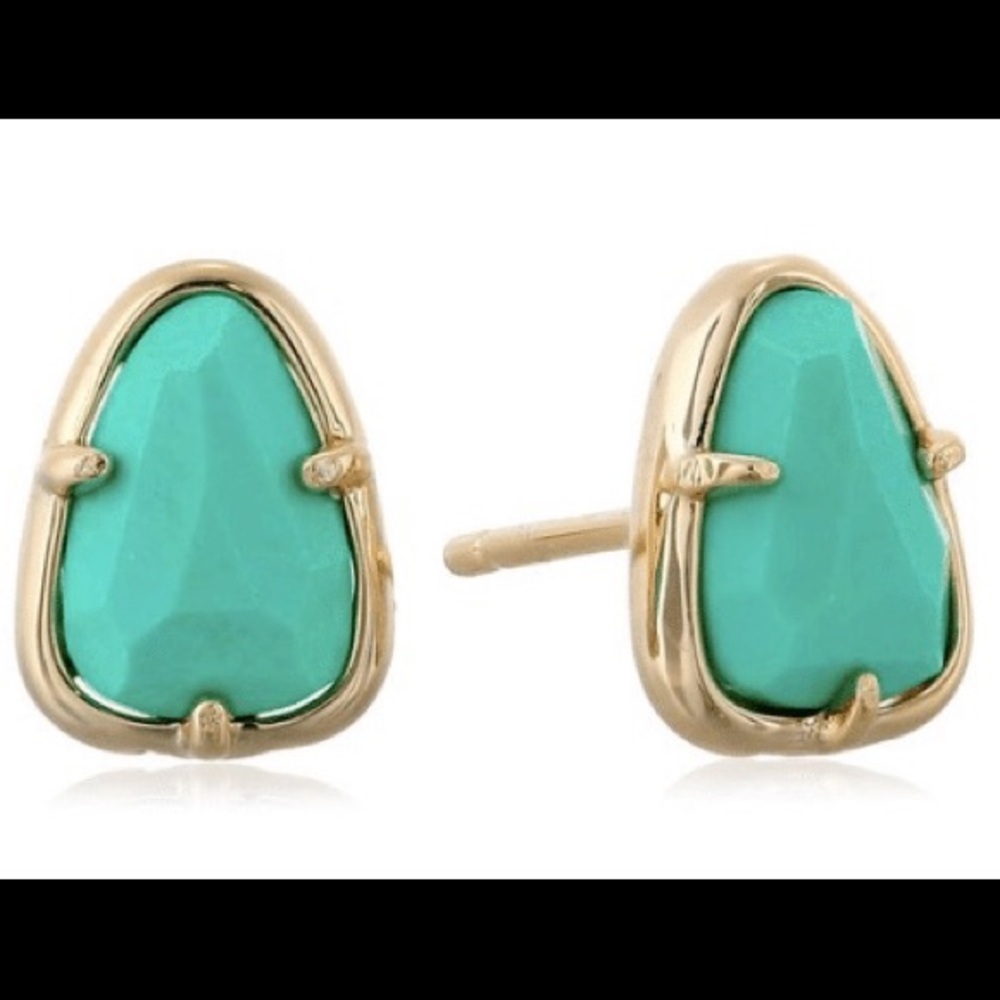 Kendra Scott “Hazel” Stud Earrings in Mint